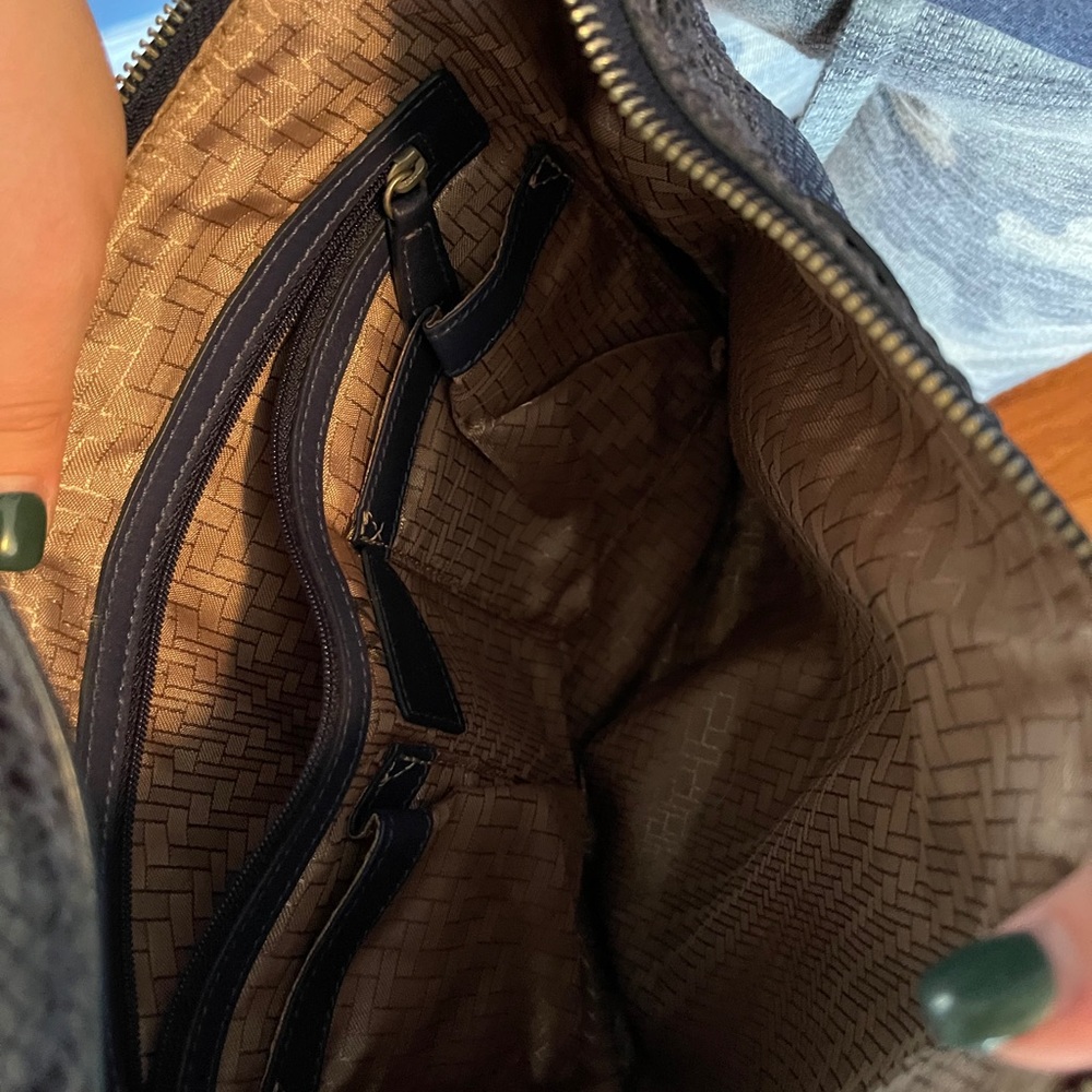 Blue snakeskin purse. Cole Haan